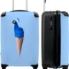 NoBoringSuitcases.com® Koffer - Reiskoffer Met Wielen - Pauw - IJshoorntjes - Blauw - IJs - Vogel - Handbagage Trolley - Past Binnen 55x40x20 Cm En 55x35x25 Cm - Fotokoffer -Bagage Kortingen Winkel 1000x1200 1
