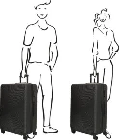 Enrico Benetti Koffer / Trolley / Reiskoffer - 75 X 46 X 25 Cm - 93 Liter - ABS - Maat L - Louisville - Zwart -Bagage Kortingen Winkel 1021x1200