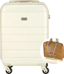Princess Traveller Florence - Handbagagekoffer Met Strap - Crème - S - 55cm -Bagage Kortingen Winkel 1031x1200 1