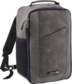 CabinMax Manhatten – Handbagage 20L – Rugzak – Schooltas - 40x20x25 Cm – Compact Reistas – Lichtgewicht – Grijs/Lavender