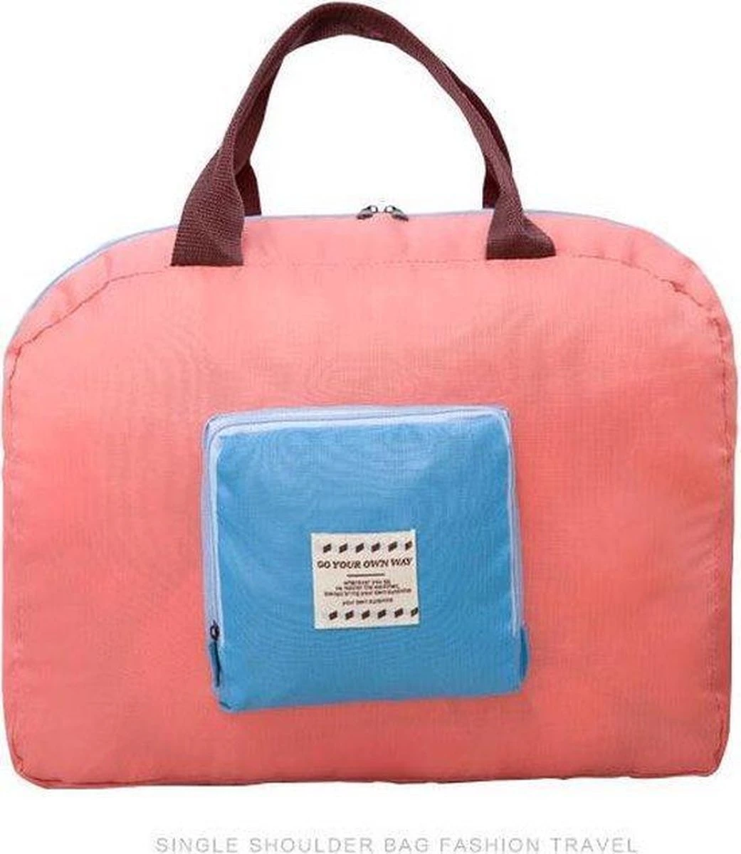 Opvouwbare Draagbare Reistas - Handtas - Schoudertas - Weekendtas - Dames - Heren - Duffle Bag - Roze 3 Opvouwbare Draagbare Reistas - Handtas - Schoudertas - Weekendtas - Dames - Heren - Duffle Bag - Roze