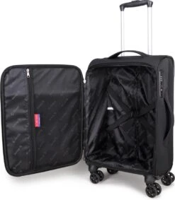 Decent D-Upright Handbagage Koffer - 55 Cm - TSA Slot - Zwart -Bagage Kortingen Winkel 1047x1200 1