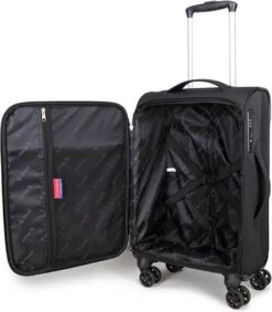 Decent D-Upright Handbagage Koffer - 55 Cm - TSA Slot - Zwart -Bagage Kortingen Winkel 1049x1200