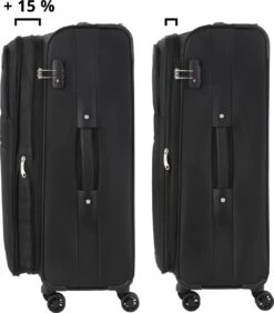 Travelz Softspinner TSA Reiskoffer 77cm - Zachte Reiskoffer Met Expander 104 + 16 Ltr - Zwart -Bagage Kortingen Winkel 1050x1200 8