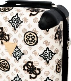 Guess House Party 18 In 4 Wheeler Dames Reiskoffer - Cream Multi Logo -Bagage Kortingen Winkel 1052x1200 1