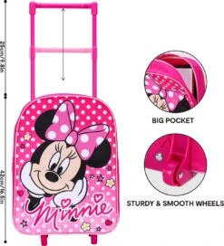 Disney MINNIE MOUSE Polka Dots Trolley Koffertje Vakantie Logeren Tripjes Roze -Bagage Kortingen Winkel 1090x1200