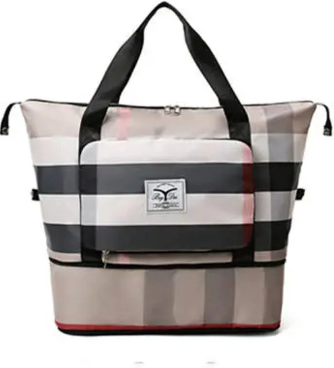 Handbagage Reistas - Multifunctionele - Reistas Voor Op Koffer - Opvouwbaar - Beige Roze 3 Handbagage Reistas - Multifunctionele - Reistas Voor Op Koffer - Opvouwbaar - Beige Roze