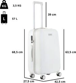 CarryOn Skyhopper Reiskoffer - 68.5cm TSA Trolley Met OKOBAN - Wit -Bagage Kortingen Winkel 1092x1200 2