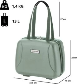 CarryOn Skyhopper Handbagage En Beautycase - 55cm TSA Trolley En Make-up Koffer - Olijf -Bagage Kortingen Winkel 1095x1200 3