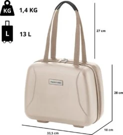 CarryOn Skyhopper Handbagage En Beautycase - 55cm TSA Trolley En Make-up Koffer - Champagne 19 CarryOn Skyhopper Handbagage En Beautycase - 55cm TSA Trolley En Make-up Koffer - Champagne -Bagage Kortingen Winkel 1095x1200 4