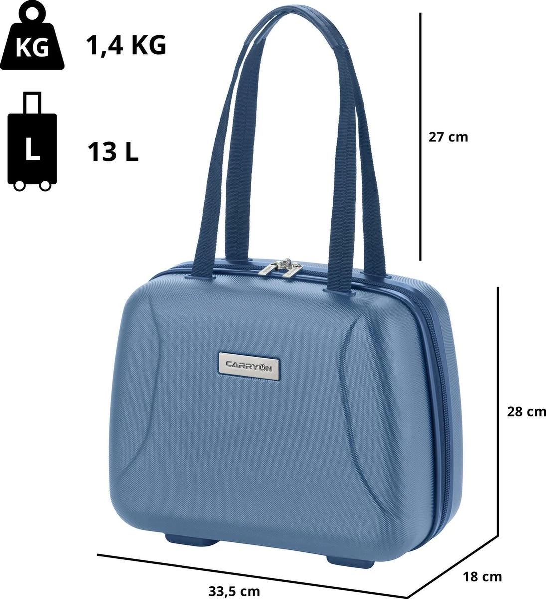 CarryOn Skyhopper Handbagage En Beautycase - 55cm TSA Trolley En Make-up Koffer - Blauw 9 CarryOn Skyhopper Handbagage En Beautycase - 55cm TSA Trolley En Make-up Koffer - Blauw - Afbeelding 7