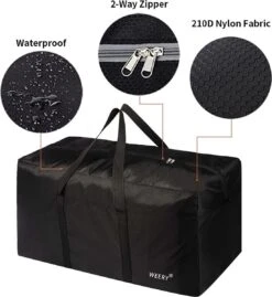 WEERY Reistas, 96L Grote Waterdichte Reistassen, Lichtgewicht Opvouwbare Plunjezakken Voor Weekenders Heren Dames, Zwart -Bagage Kortingen Winkel 1101x1200 2
