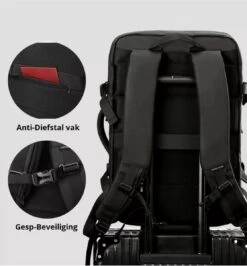 HEANVER Travel Elite - Reistas Handbagage - Weekendtas - 17inch Laptop Rugzak - Backpack Waterafstotend - 30L / 60 Liter Tas - Zwart / Antraciet 15 HEANVER Travel Elite - Reistas Handbagage - Weekendtas - 17inch Laptop Rugzak - Backpack Waterafstotend - 30L / 60 Liter Tas - Zwart / Antraciet -Bagage Kortingen Winkel 1114x1200 4