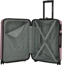 Enrico Benetti Koffer / Trolley / Reiskoffer - 65 X 41 X 25 Cm - 68 Liter - ABS - Maat M - Louisville - Roze -Bagage Kortingen Winkel 1135x1200 1