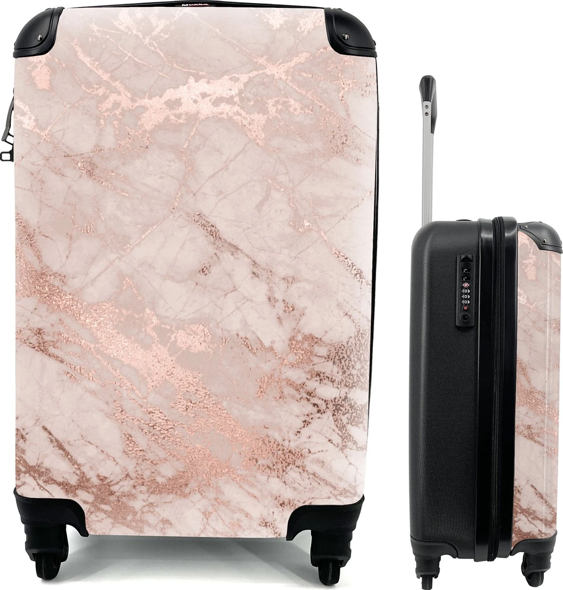 MuchoWow® Koffer - Marmer - Roze - Luxe - Marmerlook - Glitter - Design - Past Binnen 55x40x20 Cm En 55x35x25 Cm - Handbagage - Trolley - Fotokoffer - Cabin Size - Print 3 MuchoWow® Koffer - Marmer - Roze - Luxe - Marmerlook - Glitter - Design - Past Binnen 55x40x20 Cm En 55x35x25 Cm - Handbagage - Trolley - Fotokoffer - Cabin Size - Print