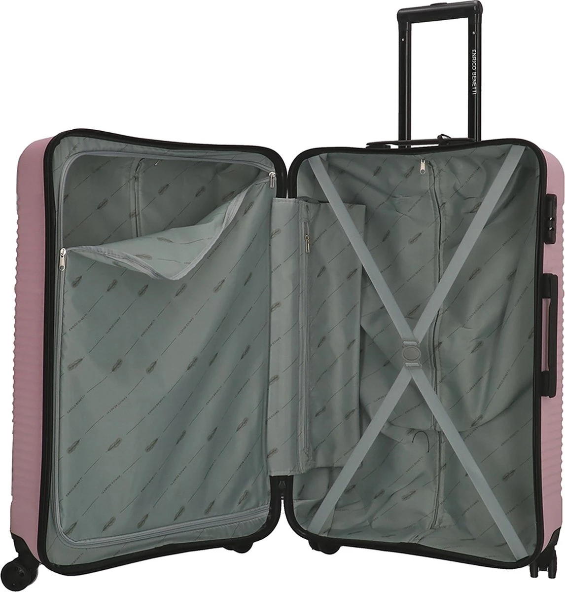 Enrico Benetti Koffer / Trolley / Reiskoffer - 75 X 46 X 25 Cm - 93 Liter - ABS - Maat L - Louisville - Roze 7 Enrico Benetti Koffer / Trolley / Reiskoffer - 75 X 46 X 25 Cm - 93 Liter - ABS - Maat L - Louisville - Roze - Afbeelding 5