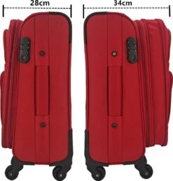 SB Travelbags Bagage Stoffen Koffer 75cm 4 Wielen Trolley - Rood -Bagage Kortingen Winkel 1146x1200 2