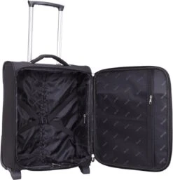 Decent Handbagage Koffer / Trolley / Reiskoffer - 50 Cm - 35 Liter - Polyester - Super-Light - Zwart -Bagage Kortingen Winkel 1153x1200