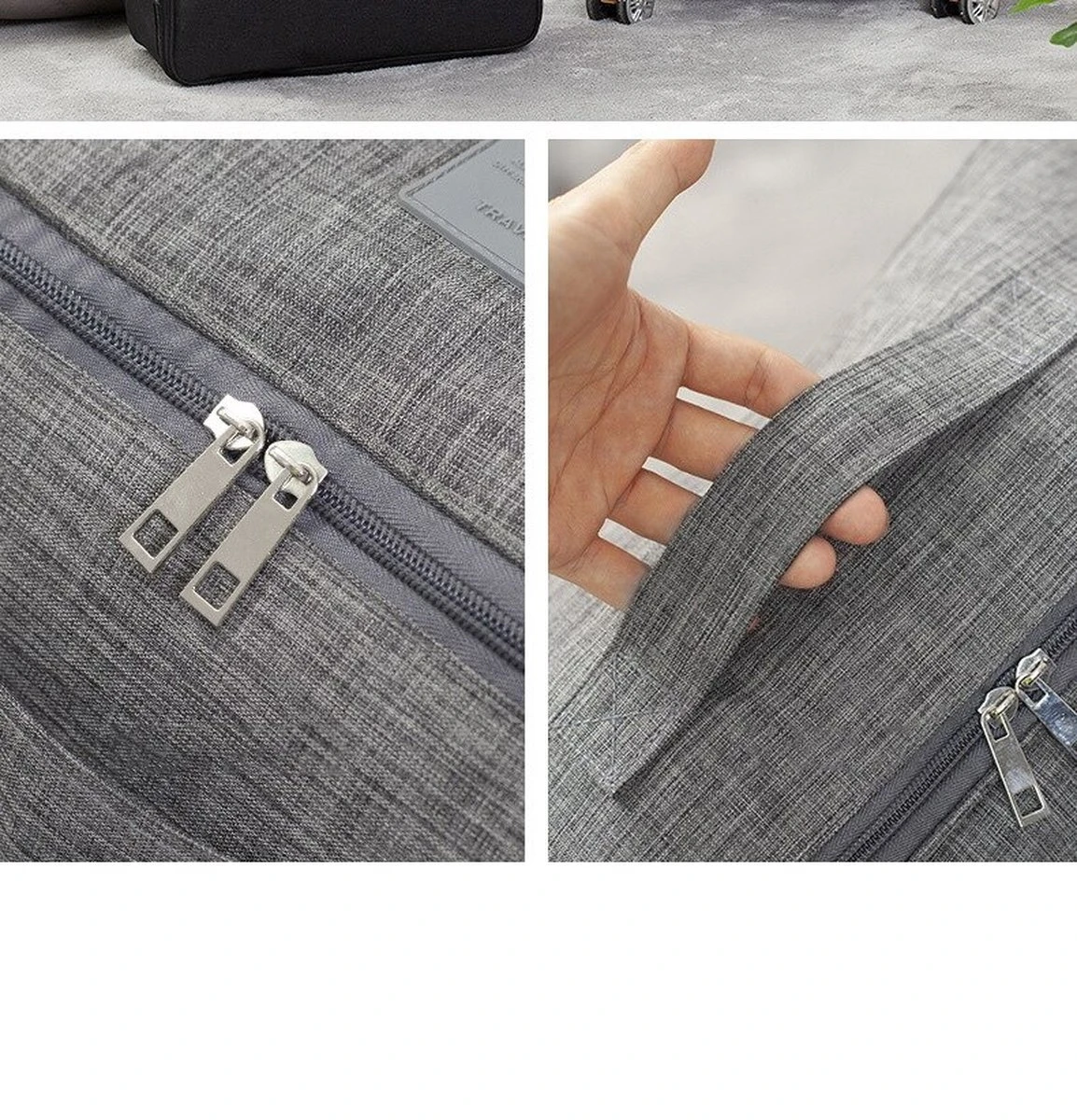 Merkloos Luxe Reistas - Weekendtas - Voor Trolley / Koffer - Reizen - Tas - Tasje - Tassen - Handtas - Reistassen - Design -Grijs 4 Merkloos Luxe Reistas - Weekendtas - Voor Trolley / Koffer - Reizen - Tas - Tasje - Tassen - Handtas - Reistassen - Design -Grijs - Afbeelding 2