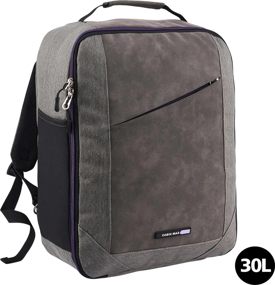 CabinMax Manhatten Reistas– Handbagage 30L - Rugzak Met USB Poort – Backpack - 45x36x20cm – Lichtgewicht - Lavender 3 CabinMax Manhatten Reistas– Handbagage 30L - Rugzak Met USB Poort – Backpack - 45x36x20cm – Lichtgewicht - Lavender