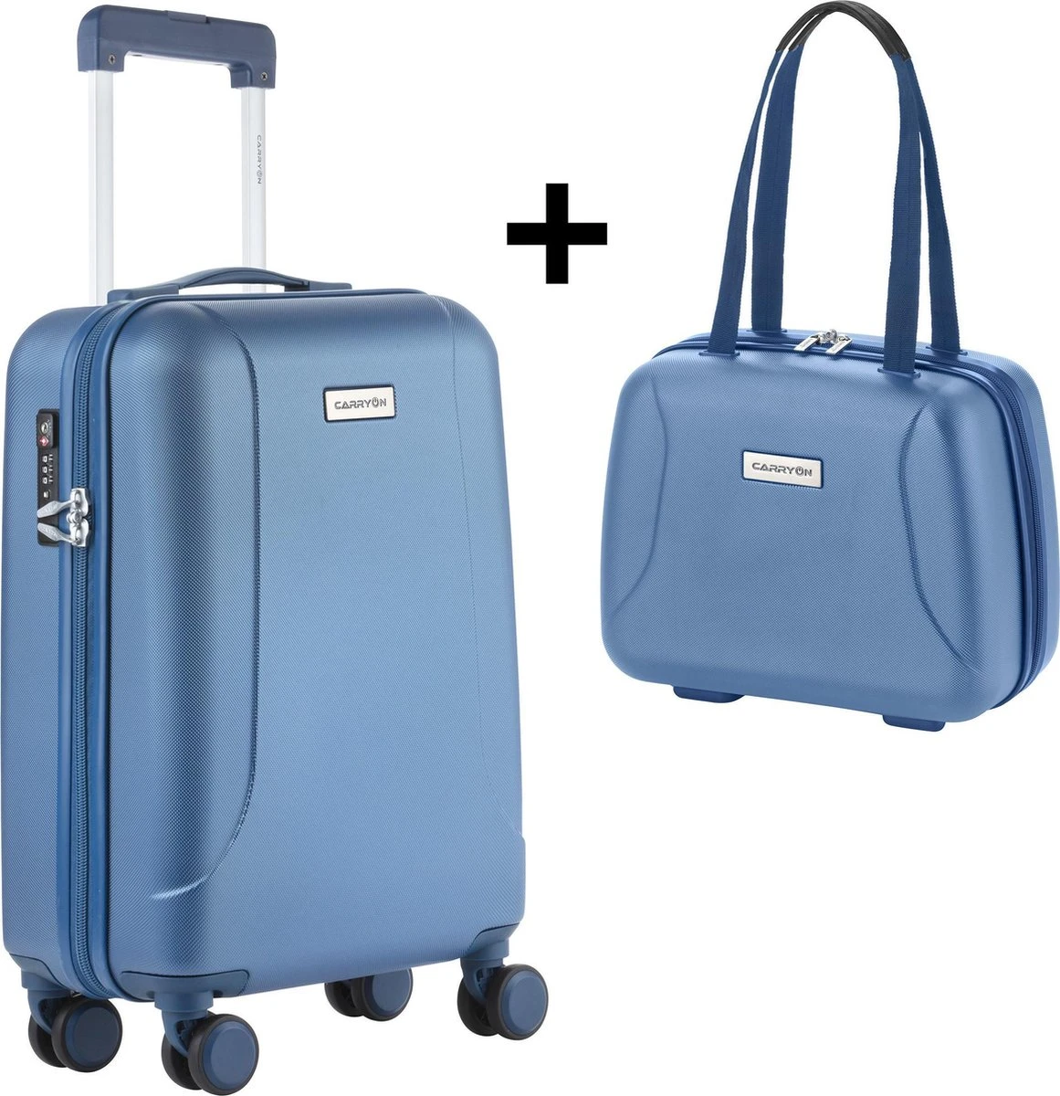 CarryOn Skyhopper Handbagage En Beautycase - 55cm TSA Trolley En Make-up Koffer - Blauw 5 CarryOn Skyhopper Handbagage En Beautycase - 55cm TSA Trolley En Make-up Koffer - Blauw - Afbeelding 3