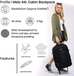 CabinMax Metz Reistas– Handbagage 44L- Rugzak – Schooltas - Backpack 55x40x20cm – Lichtgewicht - Vintage Geel (MZ V-YW) 13 CabinMax Metz Reistas– Handbagage 44L- Rugzak – Schooltas - Backpack 55x40x20cm – Lichtgewicht - Vintage Geel (MZ V-YW) -Bagage Kortingen Winkel 1172x1200 2