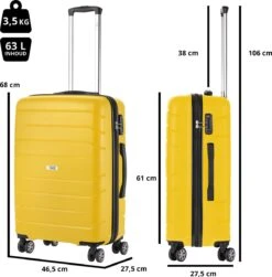 TravelZ Big Bars Reiskoffer 68 Cm Met Dubbele Wielen - Trolley Koffer Met TSA-slot - Geel 15 TravelZ Big Bars Reiskoffer 68 Cm Met Dubbele Wielen - Trolley Koffer Met TSA-slot - Geel -Bagage Kortingen Winkel 1183x1200 4