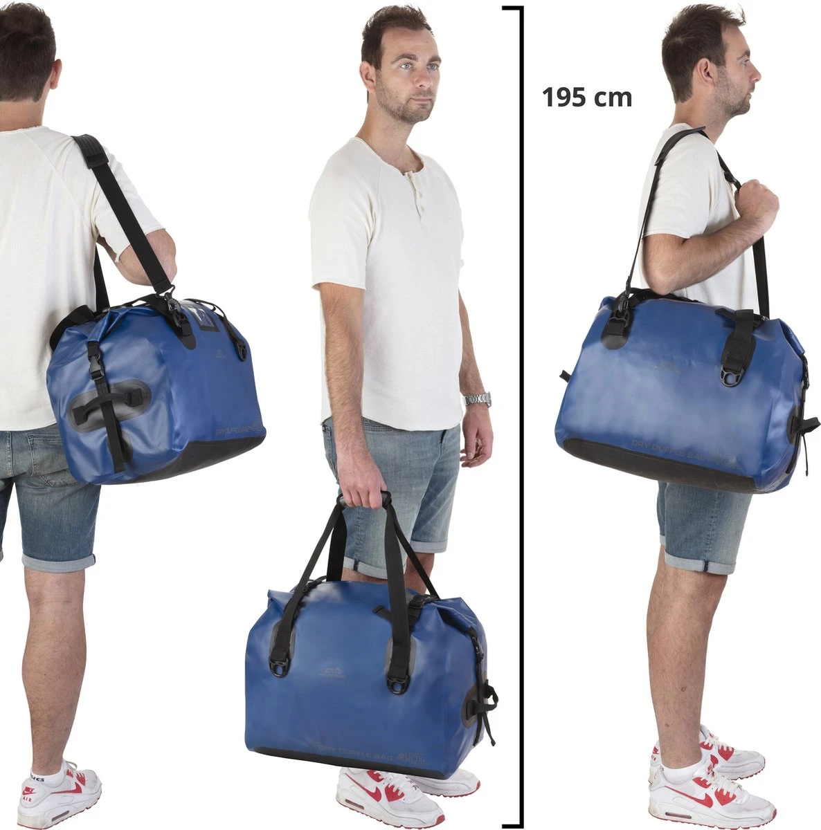 Dutch Mountains Reistas 40ltr – Waterdichte Duffelbag – Sporttas – Travelbag - Roll-top Sluiting – Blauw 4 Dutch Mountains Reistas 40ltr – Waterdichte Duffelbag – Sporttas – Travelbag - Roll-top Sluiting – Blauw - Afbeelding 2