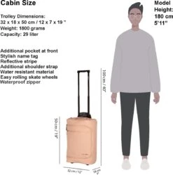 New Rebels® Harper Reistas / Weekendtas Geschikt Voor Handbagage - Waterafstotend Polyutheraan - Trolley Met Wielen En Reflectiedetails - Oud Roze - 29L -Bagage Kortingen Winkel 1189x1200 5