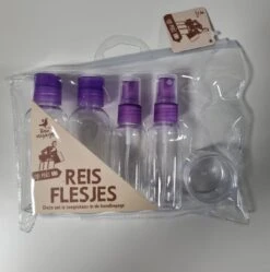Merkloos Reisflesjes In Etui - 4 Stuks - Vloeistoffen Meenemen Met Reizen - Vliegen Vloeistof - Handig Voor Onderweg -Bagage Kortingen Winkel 1191x1200 2