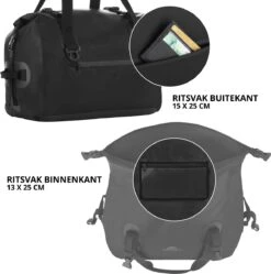 Dutch Mountains Reistas 40ltr – Waterdichte Duffelbag – Sporttas – Travelbag - Roll-top Sluiting – Zwart 17 Dutch Mountains Reistas 40ltr – Waterdichte Duffelbag – Sporttas – Travelbag - Roll-top Sluiting – Zwart -Bagage Kortingen Winkel 1192x1200 11