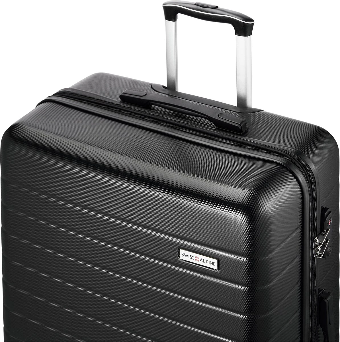 Swiss Alpine 2.0 - Reiskoffer- 77 Cm - 4 Wielen - Zwart 6 Swiss Alpine 2.0 - Reiskoffer- 77 Cm - 4 Wielen - Zwart - Afbeelding 4