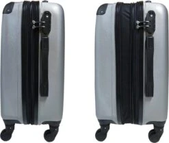 SB Travelbags 'Expandable' Handbagage Koffer 53cm 4 Wielen Trolley - Zilver -Bagage Kortingen Winkel 1200x1014 2