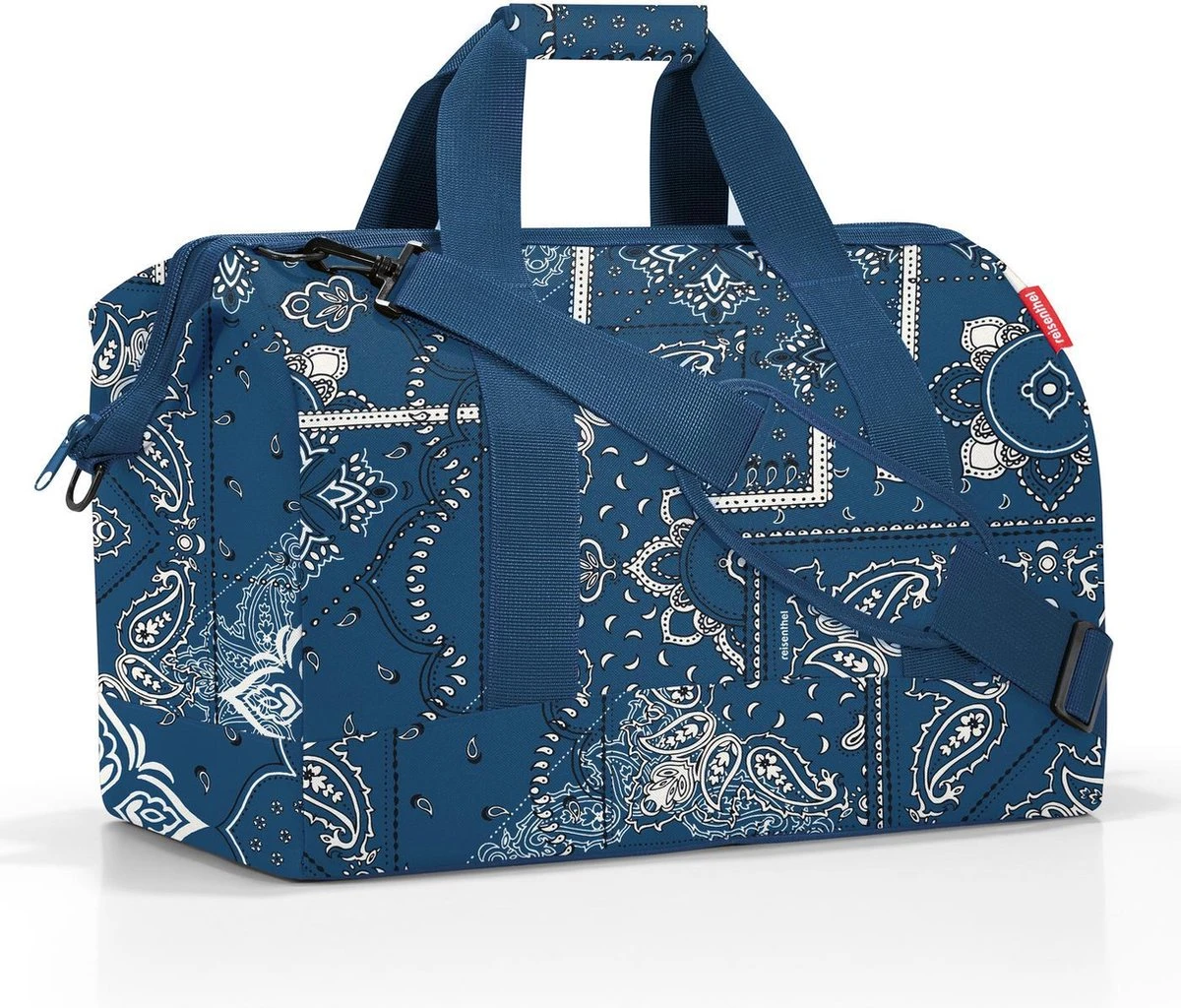 Reisenthel Allrounder L Reistas Sporttas - 30L - Bandana Frame Blauw 4 Reisenthel Allrounder L Reistas Sporttas - 30L - Bandana Frame Blauw - Afbeelding 2