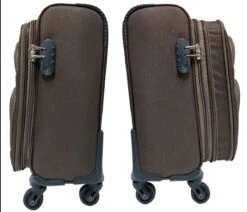 Stoffen Handbagage Koffer 51cm 4 Wielen Trolley - Bruin 14 Stoffen Handbagage Koffer 51cm 4 Wielen Trolley - Bruin -Bagage Kortingen Winkel 1200x1029