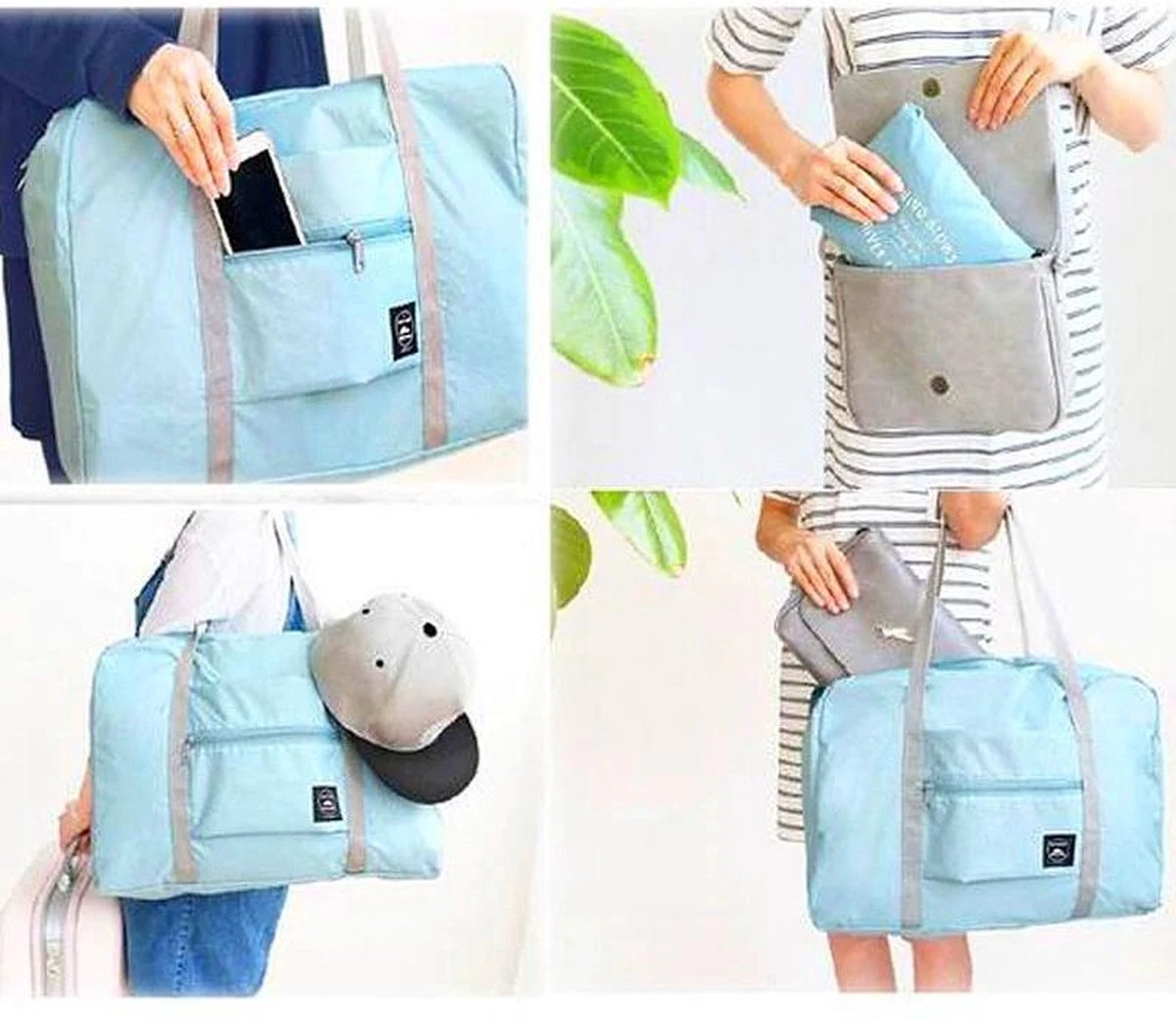 Merkloos Duffelbag - Reistas - Sporttas - Opvouwbare Reistas - Weekendtas - Strandtas - Lichtblauw 7 Merkloos Duffelbag - Reistas - Sporttas - Opvouwbare Reistas - Weekendtas - Strandtas - Lichtblauw - Afbeelding 5