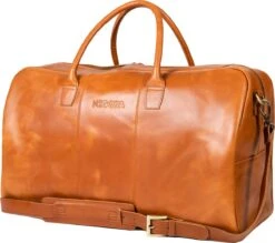 NEGOTIA Delta - Leren Weekendtas - Leren Reistas - Duffel Bag - 100% Luxe Top-Grain Leer - Bruin -Bagage Kortingen Winkel 1200x1062