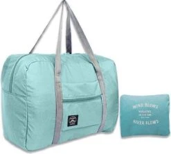 Merkloos Duffelbag - Reistas - Sporttas - Opvouwbare Reistas - Weekendtas - Strandtas - Lichtblauw