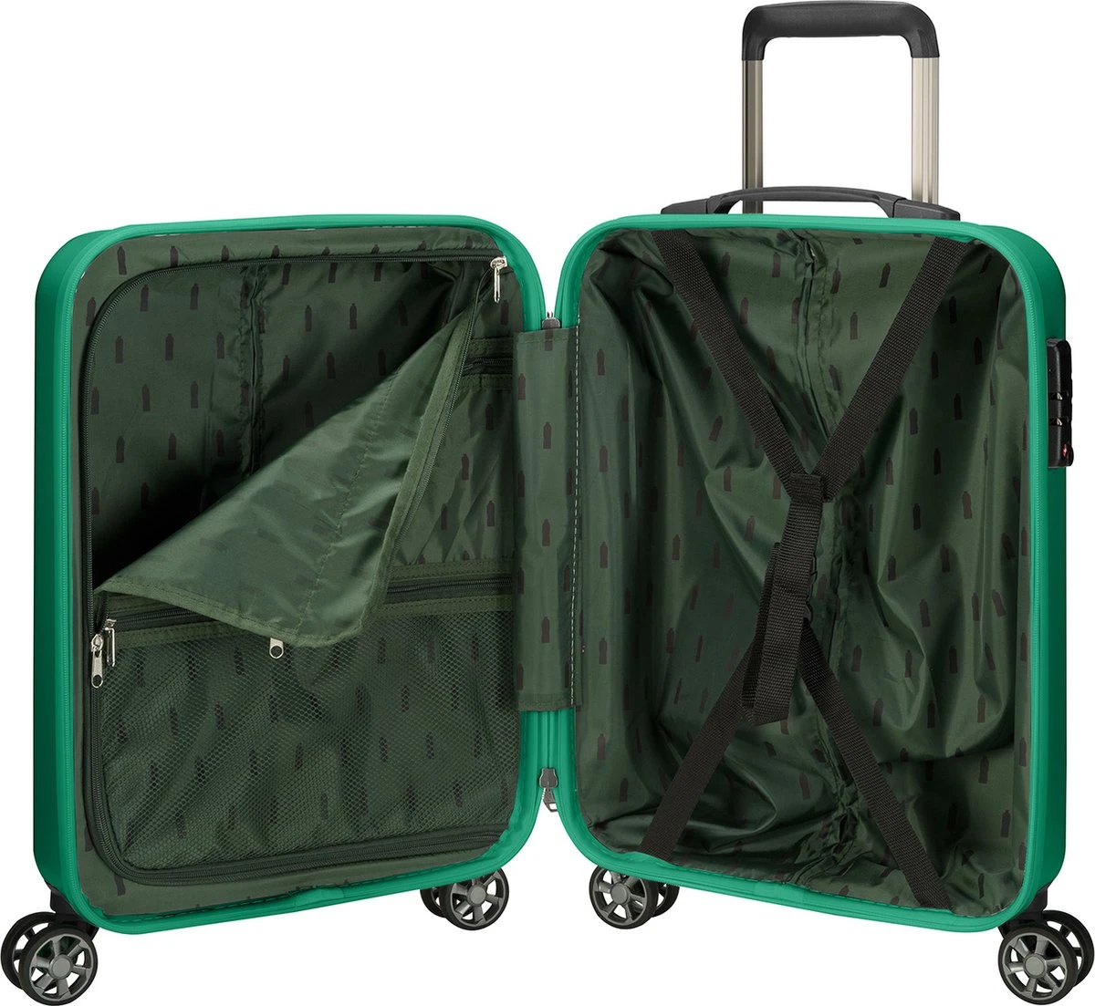 Princess Traveller I'm Green Atlantic - Handbagage Koffer - Groen - S - 55cm 6 Princess Traveller I'm Green Atlantic - Handbagage Koffer - Groen - S - 55cm - Afbeelding 4