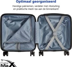 CabinMax Handbagage Koffer - Trolley 30L - Harde Reiskoffer - 45x36x20cm - Lichtgewicht - Groot Capaciteit - Oranje -Bagage Kortingen Winkel 1200x1111 6