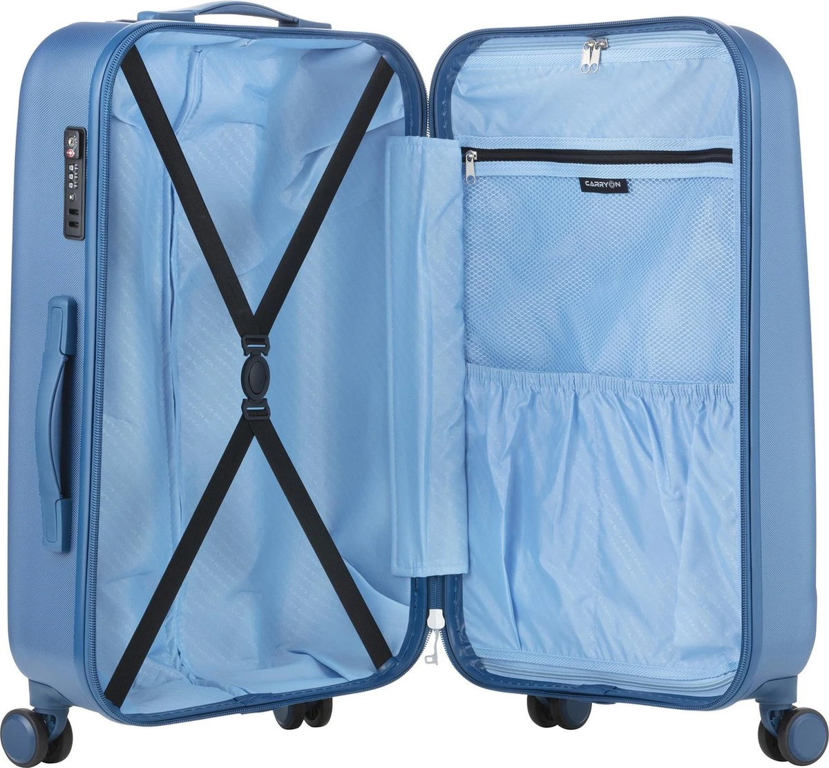 CarryOn Skyhopper Handbagage En Beautycase - 55cm TSA Trolley En Make-up Koffer - Blauw 10 CarryOn Skyhopper Handbagage En Beautycase - 55cm TSA Trolley En Make-up Koffer - Blauw - Afbeelding 8