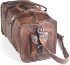 Duffeltas Weekendtas 50 X 24 X 24 Cm - Echte Leder - Cognac Bruin Leder – Reistas - Sporttas 22 Duffeltas Weekendtas 50 X 24 X 24 Cm - Echte Leder - Cognac Bruin Leder – Reistas - Sporttas -Bagage Kortingen Winkel 1200x1115 2