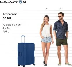 CarryOn Protector Luxe Grote Reiskoffer - Trolley 77cm Met TSA-klikslot - Ultrasterk - Blauw 15 CarryOn Protector Luxe Grote Reiskoffer - Trolley 77cm Met TSA-klikslot - Ultrasterk - Blauw -Bagage Kortingen Winkel 1200x1117 3