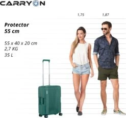 CarryOn Protector Luxe Handbagage Koffer - Trolley 55cm Met TSA-slot En Clipsluiting - Groen 14 CarryOn Protector Luxe Handbagage Koffer - Trolley 55cm Met TSA-slot En Clipsluiting - Groen -Bagage Kortingen Winkel 1200x1123