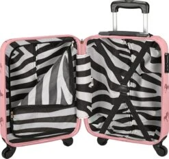 Princess Traveller Trendy Animal Collection - Handbagage Koffer - Zebra - Roze - 56cm -Bagage Kortingen Winkel 1200x1129 4