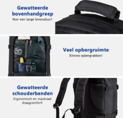 CabinMax Metz Reistas – Handbagage 20L – Rugzak – Schooltas - 40x25x20 Cm – Compact Backpack – Lichtgewicht – Zwart 22 CabinMax Metz Reistas – Handbagage 20L – Rugzak – Schooltas - 40x25x20 Cm – Compact Backpack – Lichtgewicht – Zwart -Bagage Kortingen Winkel 1200x1145 6