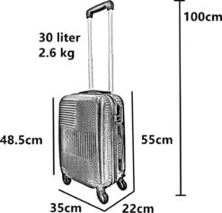SB Travelbags Handbagage Koffer 55cm 4 Wielen Trolley - Blauw -Bagage Kortingen Winkel 1200x1150