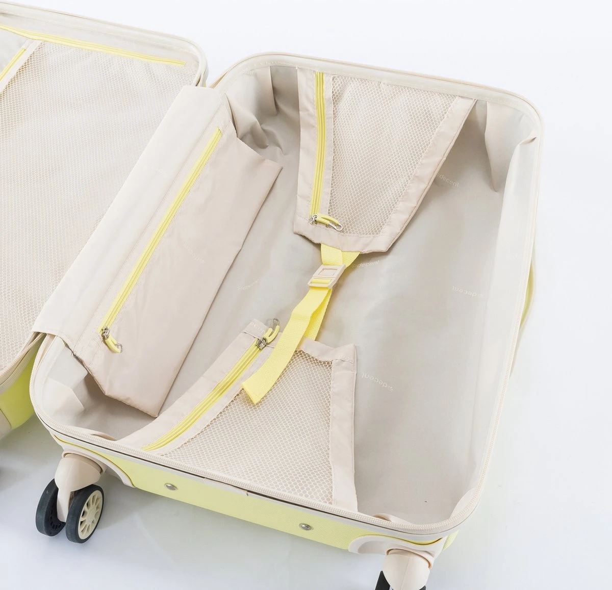 Decent Star Maxx Handbagage Koffer - 55 Cm - TSA Slot - Pastel Geel 11 Decent Star Maxx Handbagage Koffer - 55 Cm - TSA Slot - Pastel Geel - Afbeelding 9