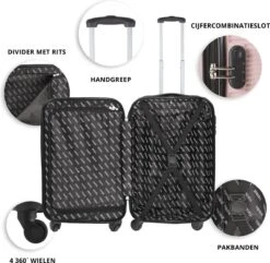 TravelZ Horizon Handbagagekoffer - 54cm Handbagage Trolley Met Gevoerde Binnenkant - Baby Roze -Bagage Kortingen Winkel 1200x1169 12