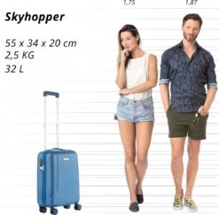 CarryOn Skyhopper Handbagage Koffer 55cm – TSA-slot – Okoban Registratie – Blauw -Bagage Kortingen Winkel 1200x1181